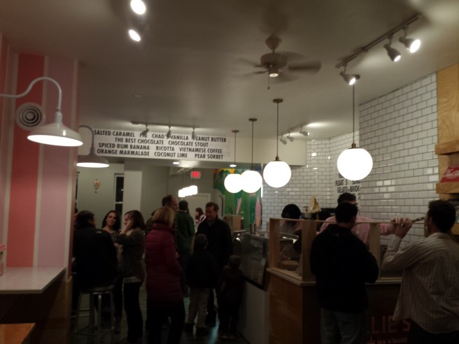 Interior of Millie's Homemade Ice Cream Shop